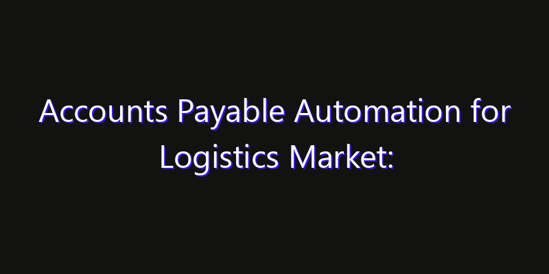 Accounts Payable Automation for Logistics Market: Size, Strategic Growth, Innovation Impact & Share 2026