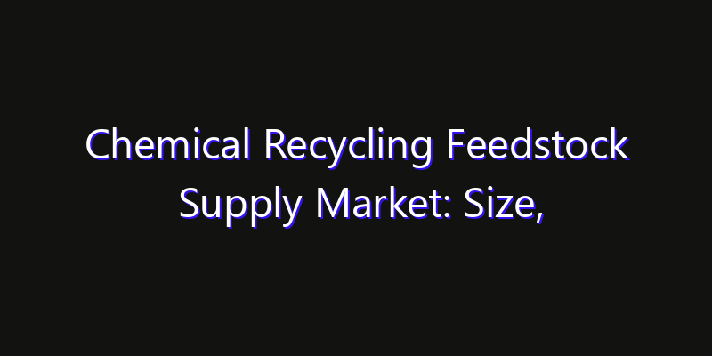Chemical Recycling Feedstock Supply Market: Size, Technology Innovation & Market: Outlook 2026