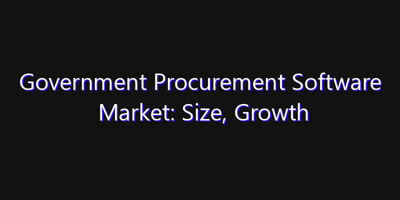 Government Procurement Software Market: Size, Growth Drivers, Opportunities & Forecast 2026–2033