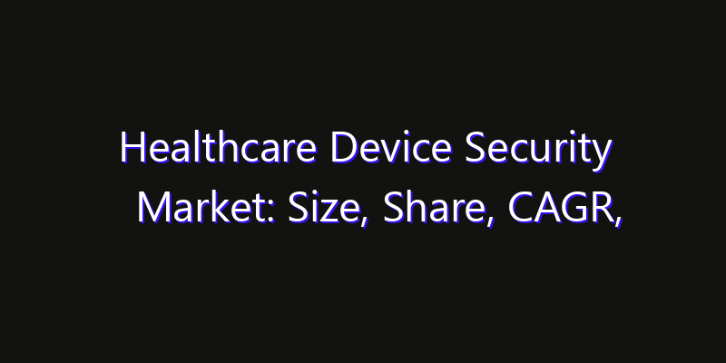 Healthcare Device Security Market: Size, Share, CAGR, Technology Impact & Strategy Outlook 2026